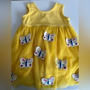 Hanna Andersson Yellow Butterfly Applique Tulle Dress